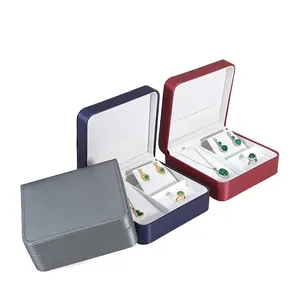 Three-piece brushed PU leather jewelry gift box set with multi-functional interior layout