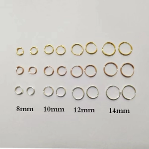 Polished titanium steel hoop earrings set in 8mm to 14mm sizes and three metallic colors