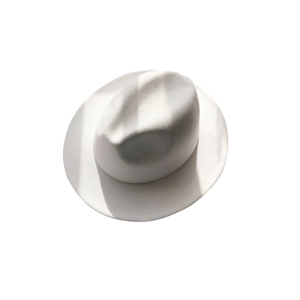 Classic white wool felt fedora hat with a flat brim for men and women minimalist style