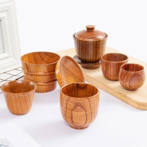 Wooden Mug Jujube Wood Tea Cup Coffee Cup Japanese Style Handmade Natural Grain Drinkware For Home Office Gift Vintage
