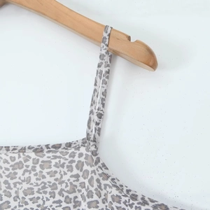 Französisches Kleid mit Leopardenmuster für Damen, Netzstoff mit Schleifendetail