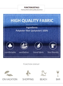 Detaillierte Stoffstruktur aus 100 % atmungsaktivem Polyester für Sommer-Denim-Shorts
