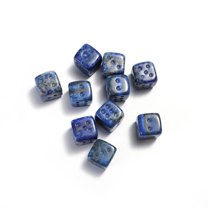Natural Stone Dice Hand Polished Crystal Gemstone Six Sided Cube Desk Ornament Collection Board Game Accessory