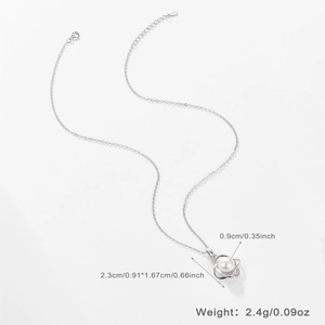 Detailed size specifications for a 925 sterling silver pearl necklace pendant jewelry