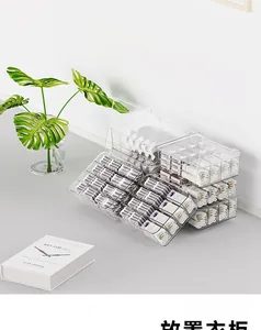 Stackable transparent organizer box for drawer with compartments for socks and underwear