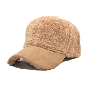 Warm Winter Baseball Cap Faux Lamb Wool Teddy Fleece Thick Solid Color Outdoor Adjustable Sport Hat For Men Women
