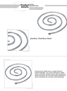Detailed view of 4mm wide stainless steel box chain necklace with lobster clasp