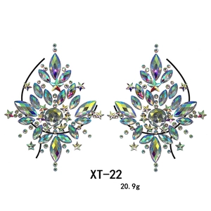Iridescent AB resin gemstone body sticker set with bohemian patterns for rave parties