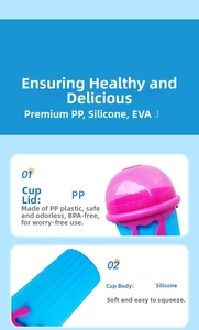 Detail showing non-toxic BPA-free PP lid and soft silicone cup body for smoothie maker