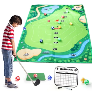Gioco Di Golf Chipping Per Bambini Con Tappetino Pieghevole Mazza In Acciaio Inossidabile Rimovibile Palle Appiccicose