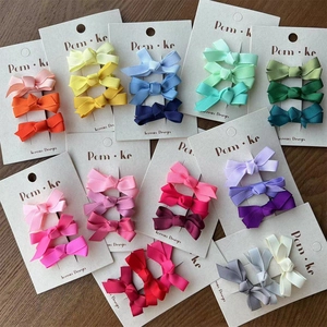 Haarspelden Met Strik Van Grosgrain Lint Gradiënt Regenboog Zoete Koreaanse Stijl Haarklem Voor Meisjes Kinderen