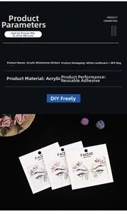 Gros plan d'autocollants en strass acryliques pour le maquillage de fête et festival