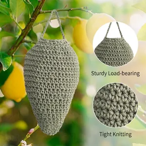 Handgewebter Hängekorb Aus Baumwollseil Tropfenform Wandmontierte Aufbewahrungstasche Für Obst Gemüse Boho Wohndekor