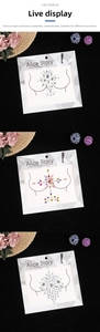 Three sets of sparkling crystal body gem stickers for festive party makeup and decoration