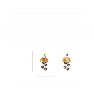 Detail specifications for vintage crystal tassel earrings in copper with dimensions