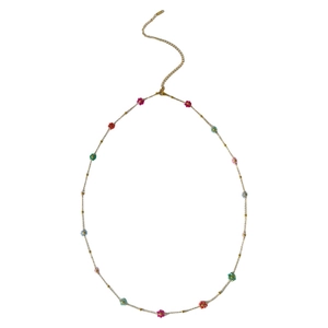Sweet style colorful resin flower necklace with gold chain and lobster clasp