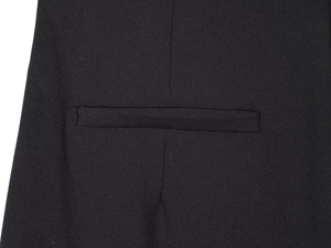 Detailed close-up showing the pocket stitching and high-quality black fabric texture