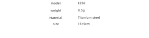 Detailed specifications for titanium steel chain bracelet showing weight and dimensions