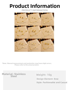 Detailed size specifications and weight information for stainless steel jewelry sets