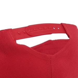 Outdoor hip hop baseball cap with red twill fabric and adjustable plastic snapback closure
