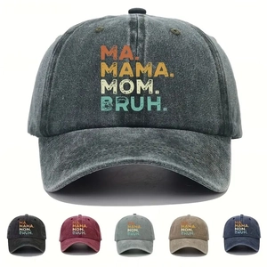 Washed Cotton Baseball Cap Vintage Letter Print Dad Hat For Women Men Adjustable Retro Sun Protection Outdoor Sports Hat