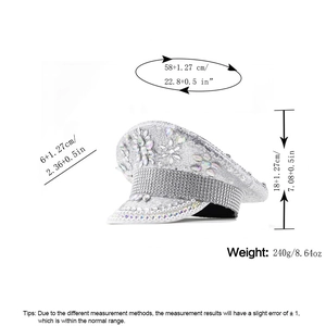 Silver sequin wedding hat with pearls and rhinestones decoration for bridal performance