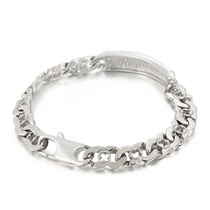 Punk style stainless steel wheat chain bracelet with hollow clover patterns for men