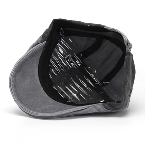 Vintage washed grey newsboy cap for men featuring a retro British style beret design