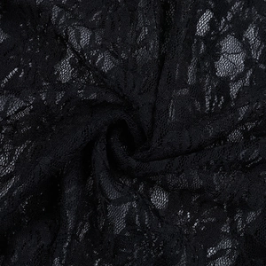 Detailed macro view of black sheer lace fabric texture for long sleeve dress