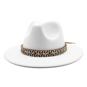Retro Fedora Hut Baumwoll Polyester Mischung Ethno Webband Breite Krempe Einfarbig Jazz Hut Für Damen Herren