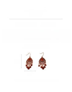 Specifiche dettagliate delle dimensioni per orecchini boho in bronzo con perline rosse