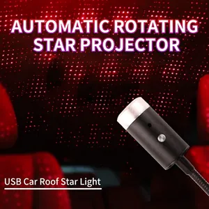USB car roof star projector light with red laser dot pattern for interior atmosphere
