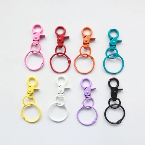 Colorful Metal Alloy Lobster Clasp Swivel Snap Hook Keychain Rings DIY Jewelry Making Bag Accessories Baked Paint Lacquer