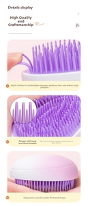 Detail view of pink gradient egg comb with high-elastic bristles and ergonomic handle