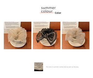 Detailed view of mesh bow hair scrunchies with rhinestones in beige, black, and gray