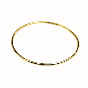 Minimalist 2mm 18K gold plated stainless steel thin bangle with high polished mirror finish