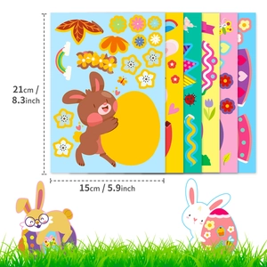 Detail view of DIY Easter bunny stickers showing dimensions 15x21cm for holiday crafts