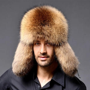 Winter Warm PU Leather Artificial Fur Bomber Hat For Men Women Ushanka Trapper Hat Windproof Ear Protection Snow Cap