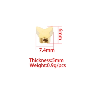 Golden butterfly bead stainless steel pendant charm with 5mm thickness measurements