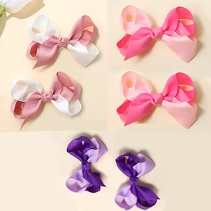Barrettes à Cheveux Nœud en Ruban Gros-Grain Bicolore pour Enfants Filles Doux Papillon Barrettes Accessoires de Coiffure