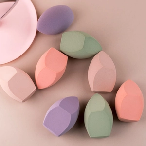 Extra large soft makeup sponges in multiple colors for wet and dry cosmetic application