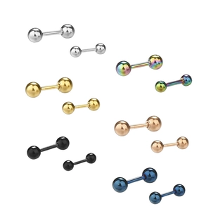 Orecchini a Bottone a Bilanciere in Acciaio Inossidabile Minimalista per Uomo Donna Gioielli di Moda Piercing Osso Orecchio