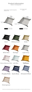 Detailed view of PVC leather valet tray sizes and dimensions in Nordic design