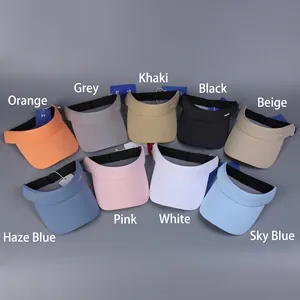 Unisex athletic sun visor hats in 9 solid colors with adjustable straps for outdoor sports