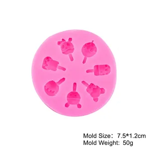 Mini stampo in silicone per ghiaccioli, ideale per cioccolato e argilla, 7,5x1,2 cm