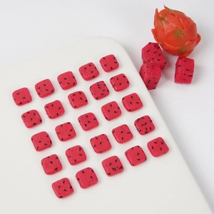 21 pieces of square PVC miniature dragon fruit slices for DIY craft and cake decoration