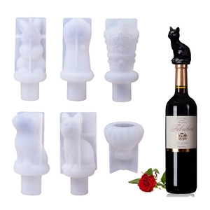 Silicone Wine Bottle Stopper Molds DIY Crystal Epoxy Resin Casting Molds For Home Bar Bottle Decoration Crafting Animals Shapes
