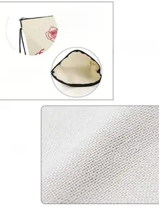 Detail of rose cosmetic bag featuring rustproof zipper and spacious linen interior