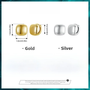 Detail specifications and dimensions of S925 sterling silver square hoop earrings