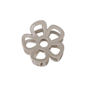 Elegant khaki hollow flower hair claw clip with minimalist matte finish for women